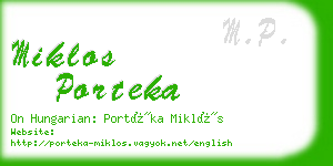 miklos porteka business card